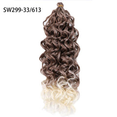 Curly Wavy Hair Pieces Synthetic Crochet Extensions Natural Look Daily Use