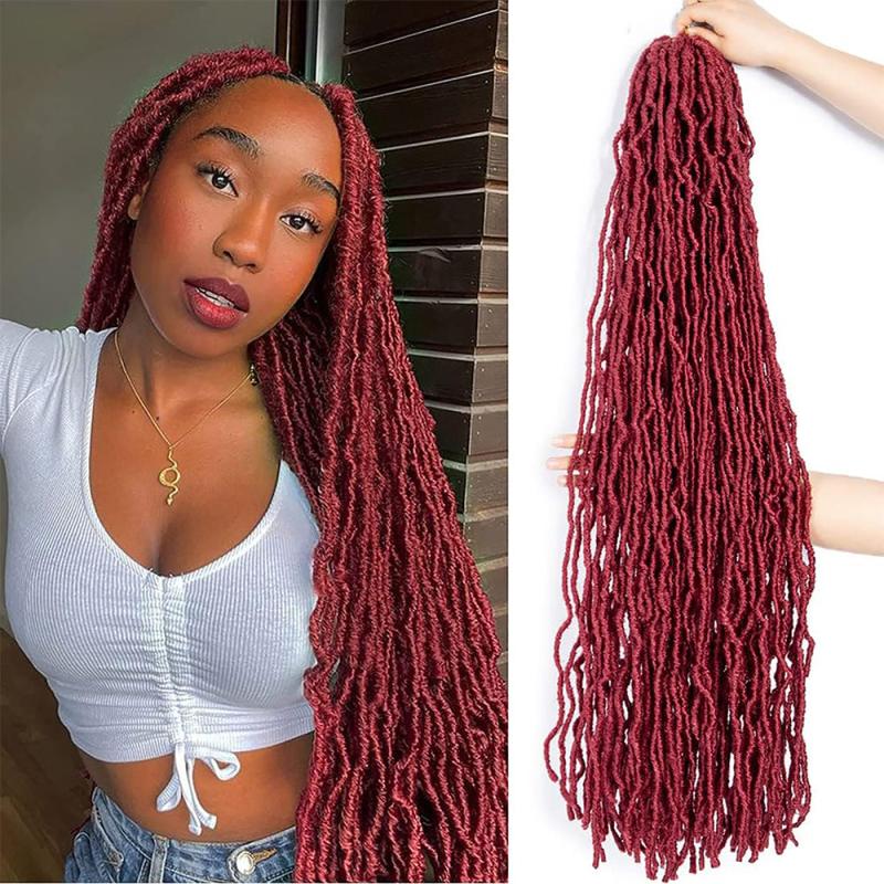 44 Cm Faux Locs Crochet Braids Hair Long Goddess Locs Curly Wavy Soft Locs