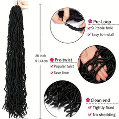 44 Cm Faux Locs Crochet Braids Hair Long Goddess Locs Curly Wavy Soft Locs