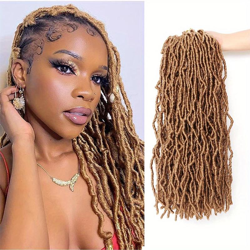 44 Cm Faux Locs Crochet Braids Hair Long Goddess Locs Curly Wavy Soft Locs