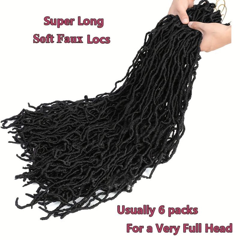 44 Cm Faux Locs Crochet Braids Hair Long Goddess Locs Curly Wavy Soft Locs