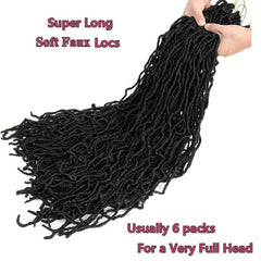 44 Cm Faux Locs Crochet Braids Hair Long Goddess Locs Curly Wavy Soft Locs