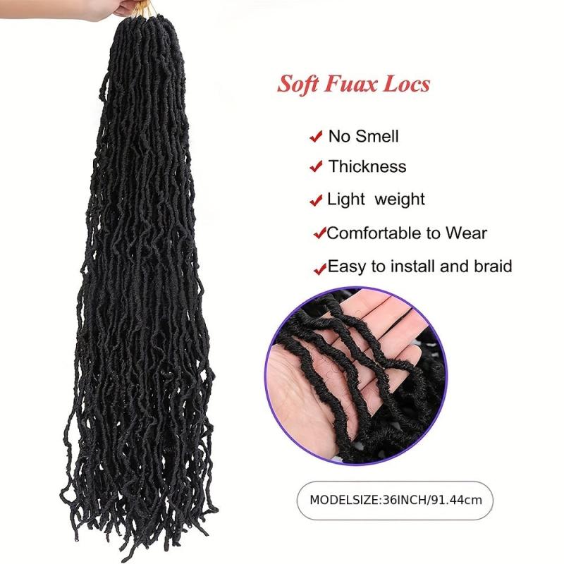 44 Cm Faux Locs Crochet Braids Hair Long Goddess Locs Curly Wavy Soft Locs