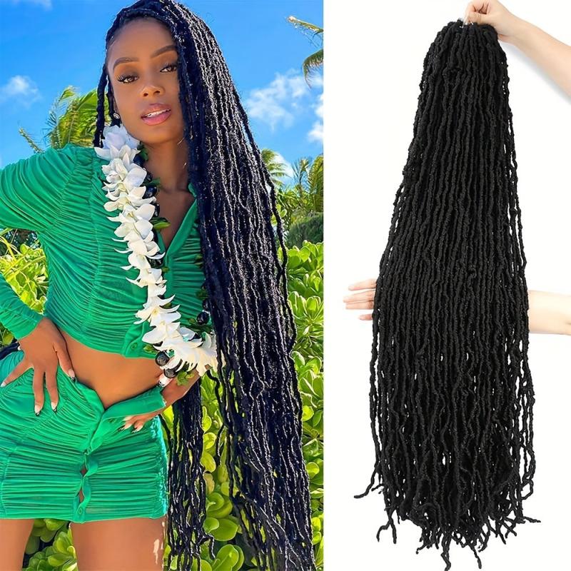 44 Cm Faux Locs Crochet Braids Hair Long Goddess Locs Curly Wavy Soft Locs