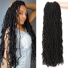 44 Cm Faux Locs Crochet Braids Hair Long Goddess Locs Curly Wavy Soft Locs