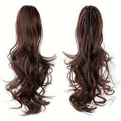 Long Wavy Ponytail Extensions Synthetic Clip In Hair Natural Looking