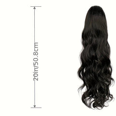 Long Wavy Ponytail Extensions Synthetic Clip In Hair Natural Looking