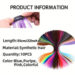 10 PCS Y2K Tinsel Hair Extension 55 88 Cm Sparkle Glitter Rainbow