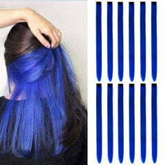 12 Pcs Colored Clip In Hair Extensions Straight Hair Synthetic Hair Extensions