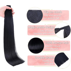 Straight Human Hair Ponytail Extensions 20-32-71 12 Cm