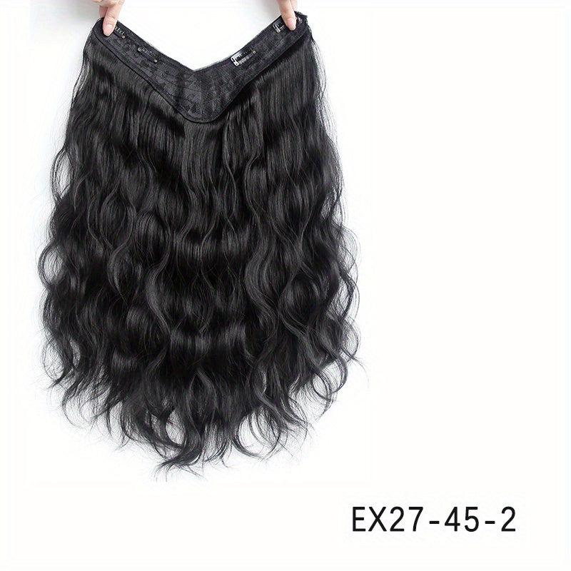 Long Curly Hair Pieces Synthetic Clip In Hair Extensions Natural Look