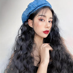 Long Curly Hair Pieces Synthetic Clip In Hair Extensions Natural Look