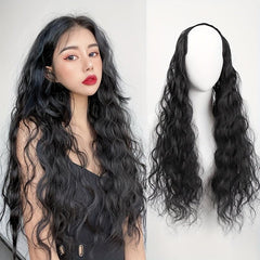 Long Curly Hair Pieces Synthetic Clip In Hair Extensions Natural Look