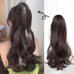Long Curly Wavy Ponytail Extensions Synthetic Clip In Hair Extensions
