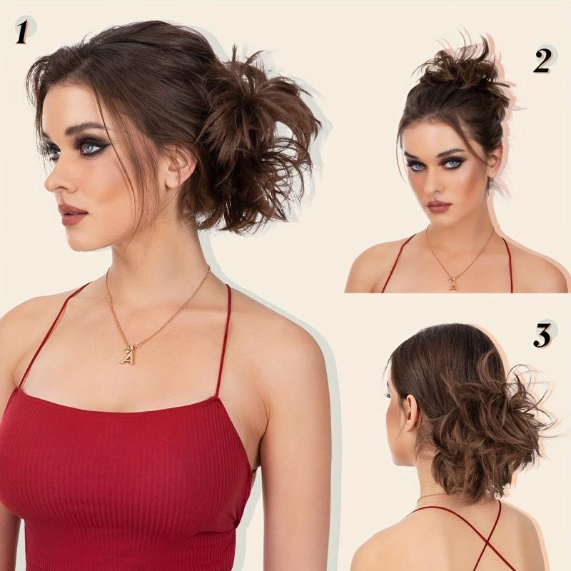 Synthetic Hair Bun Messy Hair Bun Styles High temperature Fiber