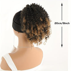Short Afro Curly Ponytail Extension Natural Look