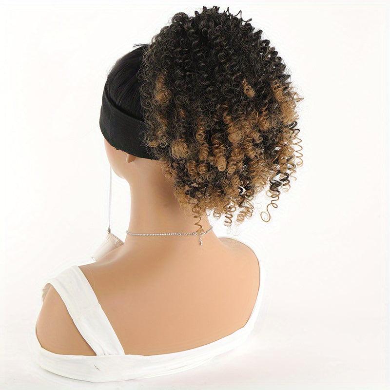 Short Afro Curly Ponytail Extension Natural Look