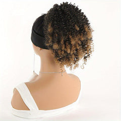 Short Afro Curly Ponytail Extension Natural Look