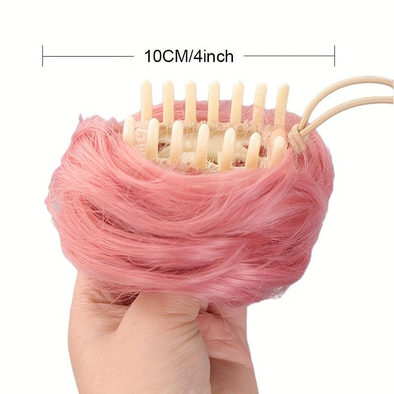 Messy Curly Hair Bun Donut Ring High Temperature Fiber Claw Hair Bun Updo