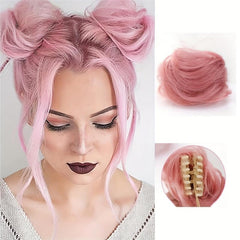Messy Curly Hair Bun Donut Ring High Temperature Fiber Claw Hair Bun Updo