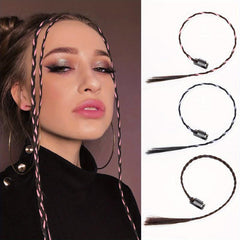Small Braid Synthetic Clip In Hair Extensions Baby Braids Natural Soft Pink