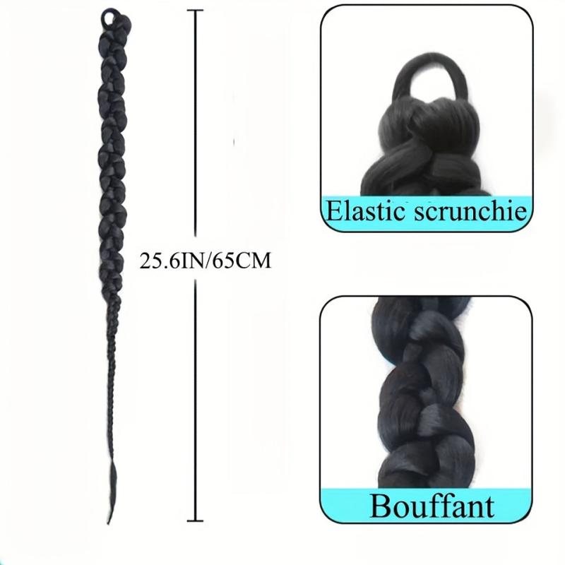66cm Elastic Scrunchie Ponytail Extension Synthetic Braid Hair Accessory