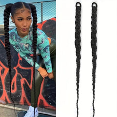 66cm Elastic Scrunchie Ponytail Extension Synthetic Braid Hair Accessory