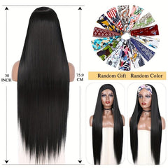 Long Straight Hair Headband Wig for Women