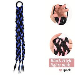 Summer Girls 45-72 cm Pink Box Braids Ponytail Extensions