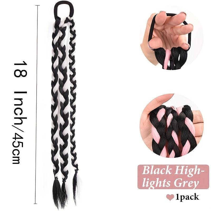 Summer Girls 45-72 cm Pink Box Braids Ponytail Extensions