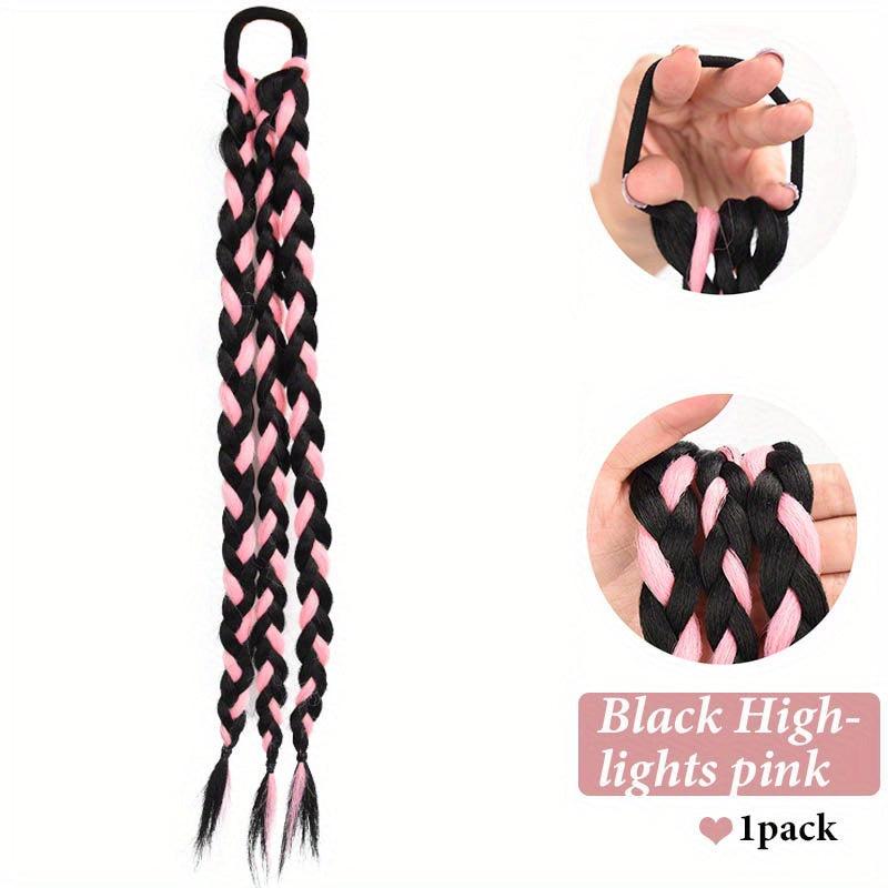 Summer Girls 45-72 cm Pink Box Braids Ponytail Extensions