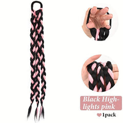 Summer Girls 45-72 cm Pink Box Braids Ponytail Extensions