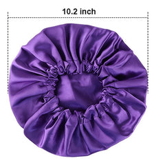 Satin Sleep Cap Bonnet Soft Comfortable Solid Color