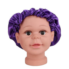 Satin Sleep Cap Bonnet Soft Comfortable Solid Color