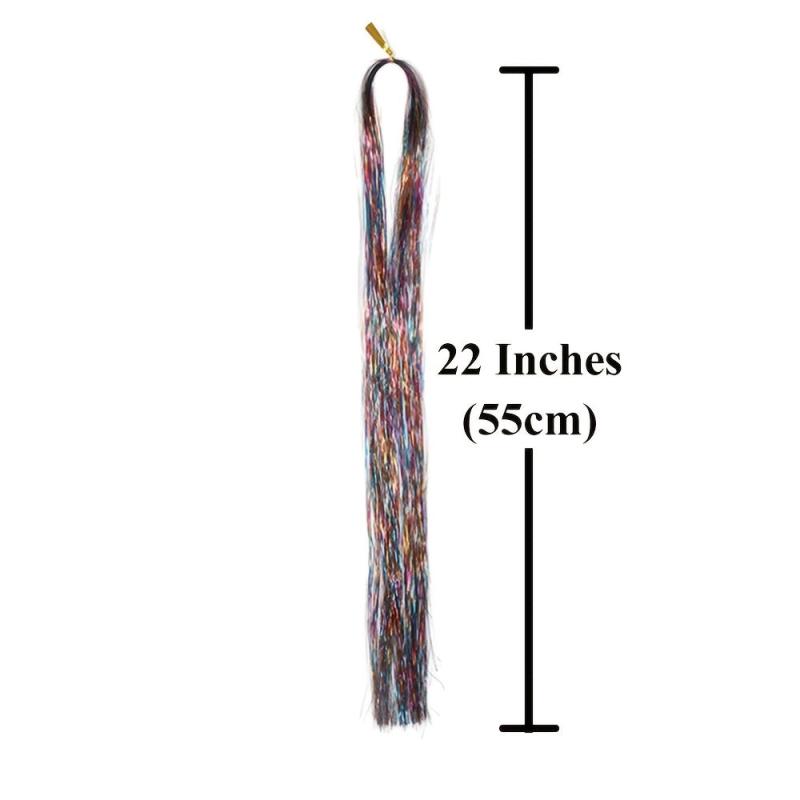 5pcs Sparkle Hair Tinsel Kit Rainbow Colored Strands Party Laser Hair
