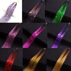 5pcs Sparkle Hair Tinsel Kit Rainbow Colored Strands Party Laser Hair