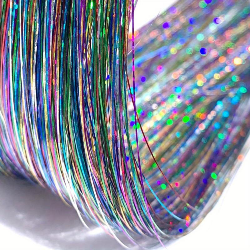 5pcs Sparkle Hair Tinsel Kit Rainbow Colored Strands Party Laser Hair