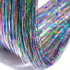 5pcs Sparkle Hair Tinsel Kit Rainbow Colored Strands Party Laser Hair