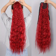 Synthetic Hair Extensions Ponytail Strap with Corn Whiskers Curly Long Ponytail