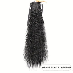 Synthetic Hair Extensions Ponytail Strap with Corn Whiskers Curly Long Ponytail
