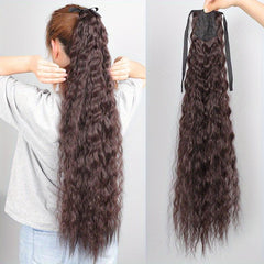 Synthetic Hair Extensions Ponytail Strap with Corn Whiskers Curly Long Ponytail