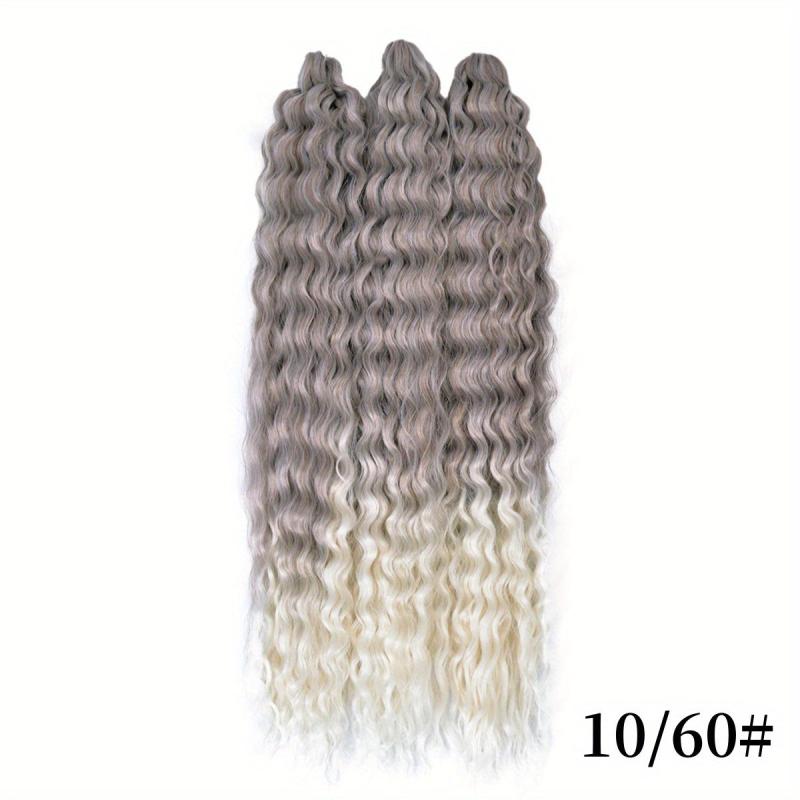 3pcs Long Curly Twist Crochet Hair Extensions Synthetic Fiber Water Wav