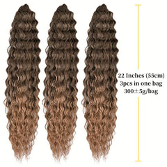 3pcs Long Curly Twist Crochet Hair Extensions Synthetic Fiber Water Wav