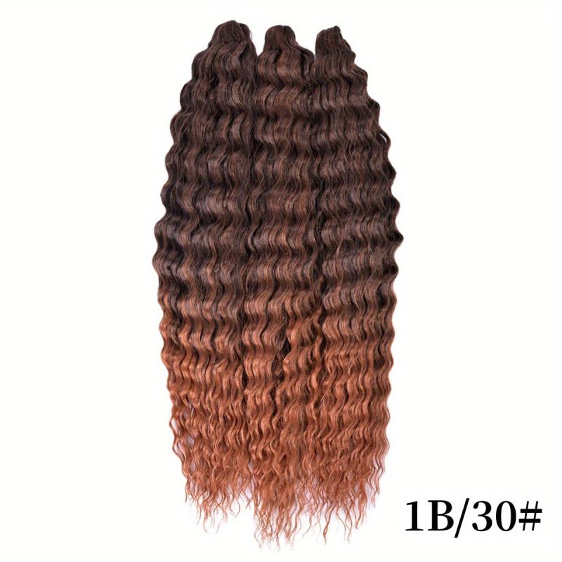 3pcs Long Curly Twist Crochet Hair Extensions Synthetic Fiber Water Wav