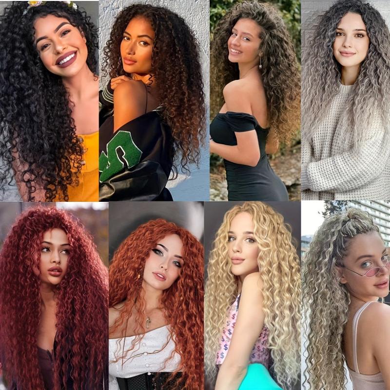 3pcs Long Curly Twist Crochet Hair Extensions Synthetic Fiber Water Wav