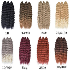 3pcs Long Curly Twist Crochet Hair Extensions Synthetic Fiber Water Wav