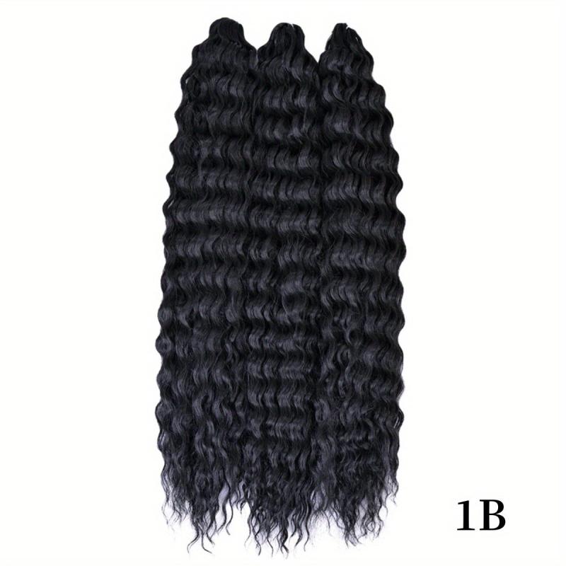 3pcs Long Curly Twist Crochet Hair Extensions Synthetic Fiber Water Wav
