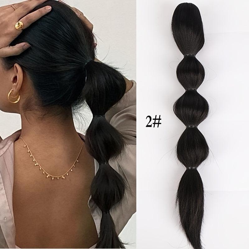 Bubble Ponytail Claw Ponytail Long Straight Ponytail Extensions