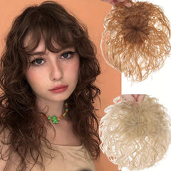 Synthetic Fiber Corn Curly Hair Pieces Fluffy Hairpiece Clip In Hair Extensions