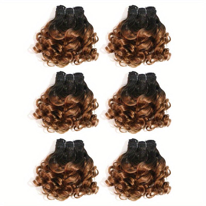 6 Pcs Brazilian Human Hair Weave Bundles Curly Hair Extensions